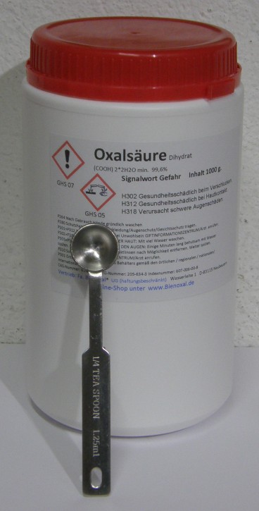 1 kg. Oxalic acid incl. 1 stainless steel measuring spoon