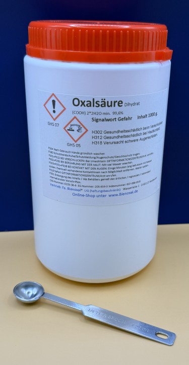 1kg. Oxalsäure inkl. 1 Mess-Löffel aus Edelstahl 1kg. Oxalsäure inkl. 1 Mess-Löffel aus Edelstahl